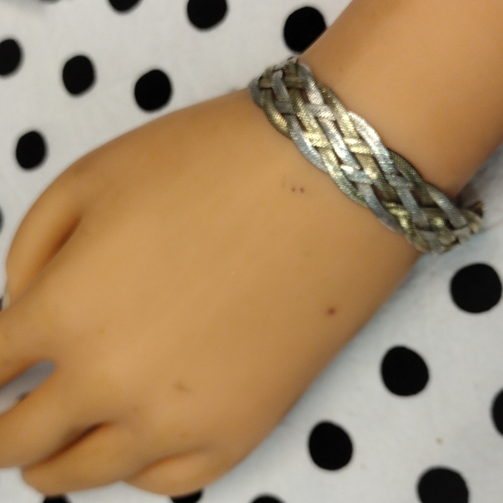 Sterling Silver Tri Color Mesh Bracelet